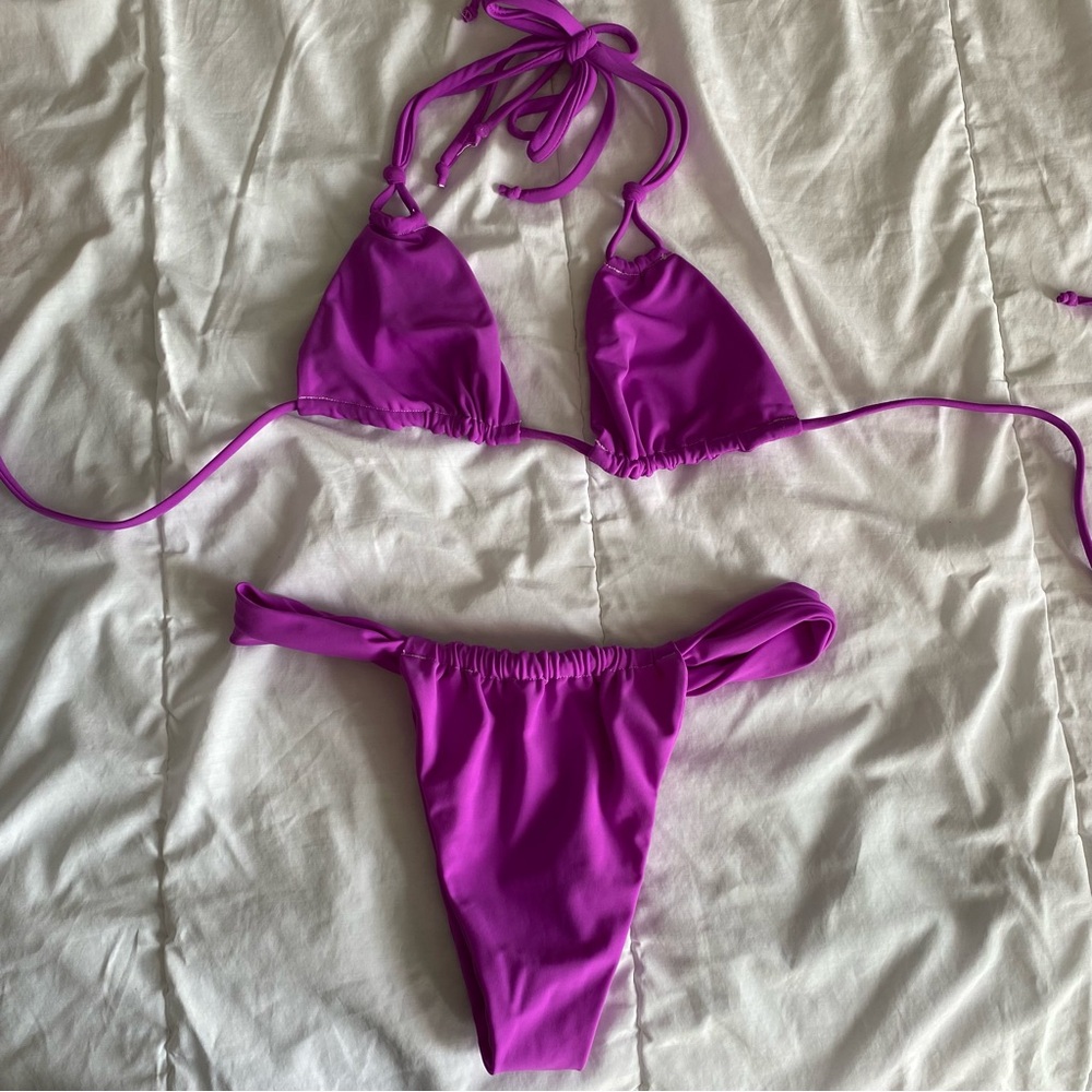 Pink purple bikini set